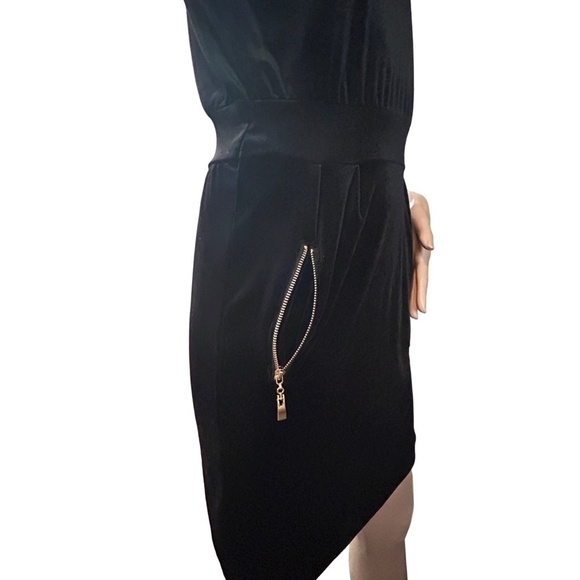 VERO MODA Katie Dress Plush Velvet Sheath Short Sleeve Zipper Pockets - Picture 9 of 16